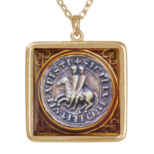 SEAL OF THE KNIGHTS TEMPLAR GOLD PLATED NECKLACE