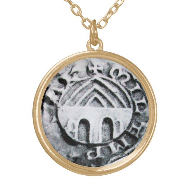 SEAL OF THE KNIGHTS TEMPLAR GOLD PLATED NECKLACE (Front)