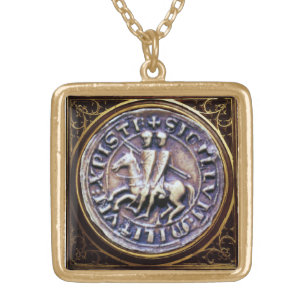 SEAL OF THE KNIGHTS TEMPLAR GOLD PLATED NECKLACE