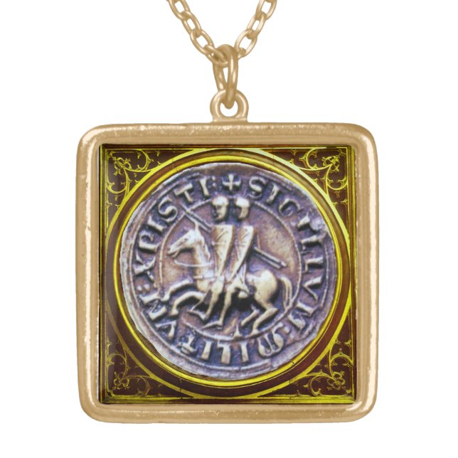 SEAL OF THE KNIGHTS TEMPLAR GOLD PLATED NECKLACE (Front)