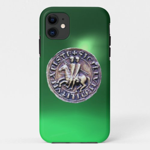 SEAL OF THE KNIGHTS TEMPLAR green iPhone 11 Case