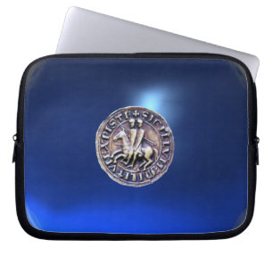 SEAL OF THE KNIGHTS TEMPLAR grey gem blue Laptop Sleeve