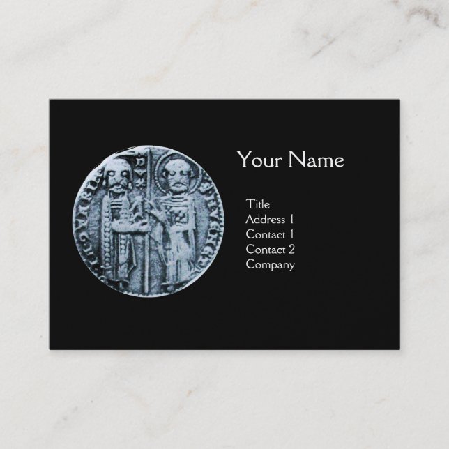 SEAL OF THE KNIGHTS TEMPLAR MONOGRAM gold Business Card (Front)