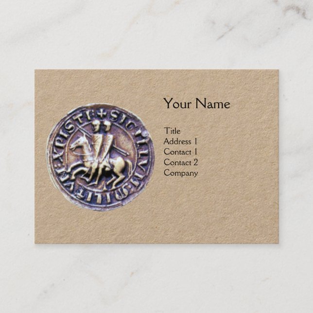 SEAL OF THE KNIGHTS TEMPLAR MONOGRAM Kraft Paper Business Card (Front)