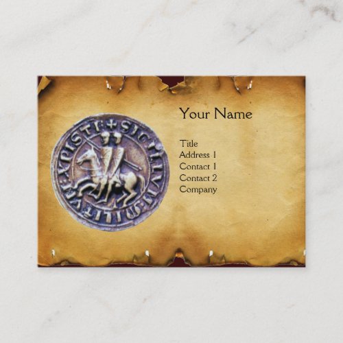 SEAL OF THE KNIGHTS TEMPLAR MONOGRAM parchment Business Card