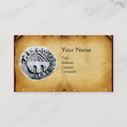 SEAL OF THE KNIGHTS TEMPLAR MONOGRAM parchment Business Card