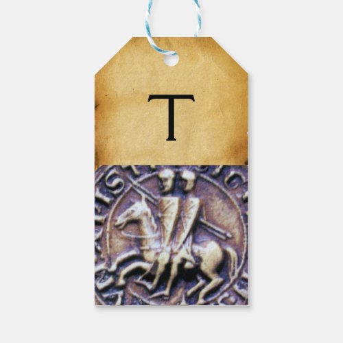 SEAL OF THE KNIGHTS TEMPLAR monogram parchment Gift Tags