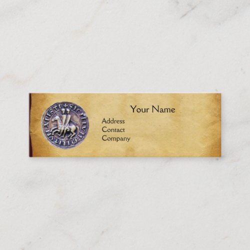 SEAL OF THE KNIGHTS TEMPLAR MONOGRAM parchment Mini Business Card