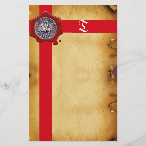 SEAL OF THE KNIGHTS TEMPLAR Monogram  Parchment Stationery