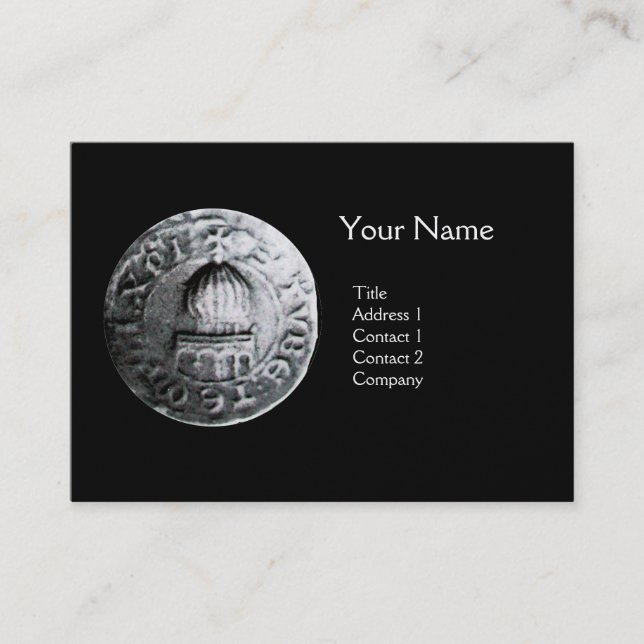 SEAL OF THE KNIGHTS TEMPLAR MONOGRAM Pearl Business Card (Front)