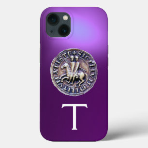 SEAL OF THE KNIGHTS TEMPLAR MONOGRAM Purple iPhone 13 Case