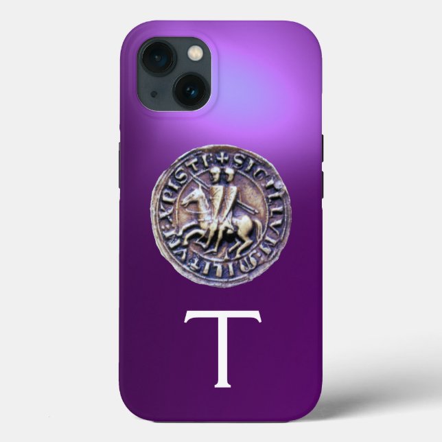 SEAL OF THE KNIGHTS TEMPLAR MONOGRAM Purple Case-Mate iPhone Case (Back)