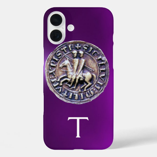 SEAL OF THE KNIGHTS TEMPLAR MONOGRAM purple Case-Mate iPhone Case (Back)