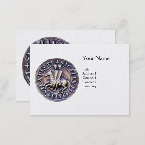 SEAL OF THE KNIGHTS TEMPLAR MONOGRAM White Pearl Business Card