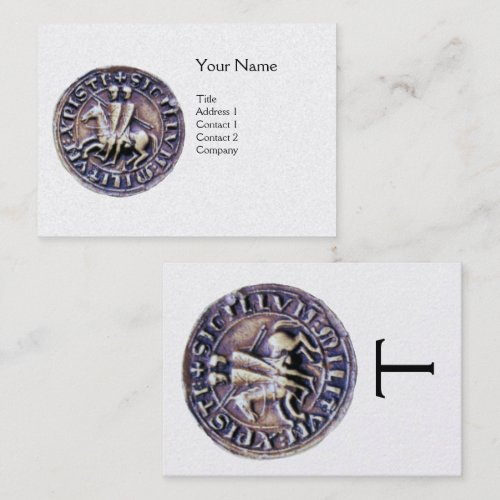 SEAL OF THE KNIGHTS TEMPLAR MONOGRAM gold Business Card Templates