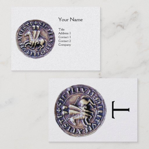 Customizable SEAL OF THE KNIGHTS TEMPLAR MONOGRAM gold Business Card Templates