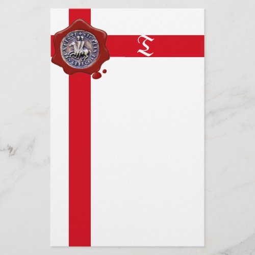 SEAL OF THE KNIGHTS TEMPLAR Monogram  White Stationery