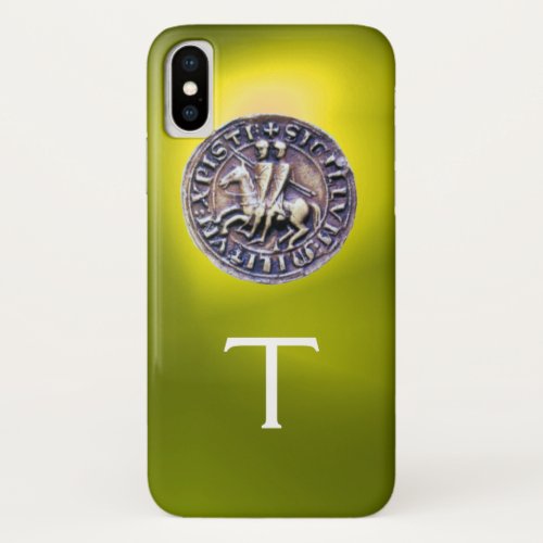 SEAL OF THE KNIGHTS TEMPLAR MONOGRAM yellow iPhone X Case