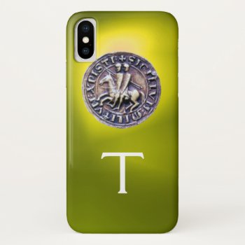 Seal Of The Knights Templar Monogram Yellow Iphone Xs Case by AiLartworks at Zazzle