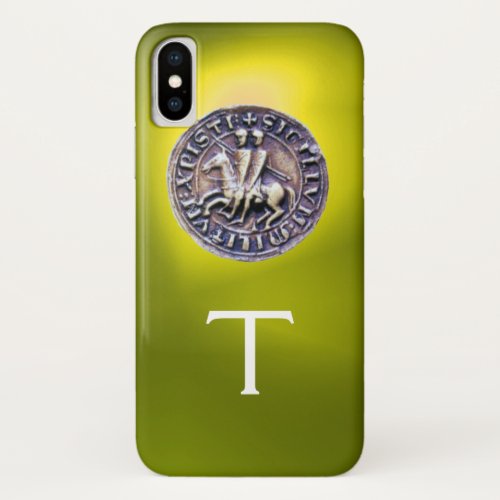 SEAL OF THE KNIGHTS TEMPLAR MONOGRAM yellow iPhone XS Case