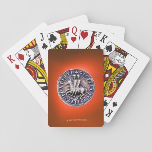 SEAL OF THE KNIGHTS TEMPLAR orange Playing Cards