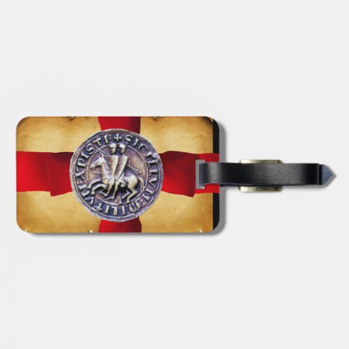 SEAL OF THE KNIGHTS TEMPLAR Parchment GEM blue Luggage Tag