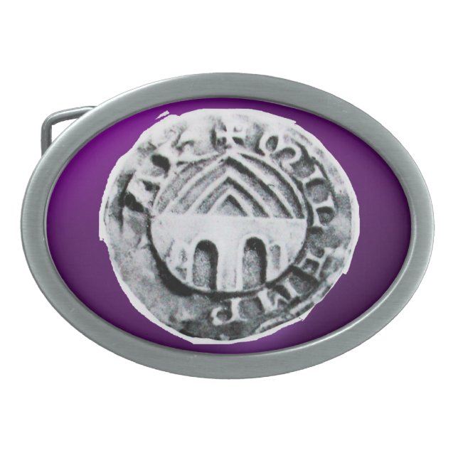 SEAL OF THE KNIGHTS TEMPLAR purple Belt Buckle (Front)