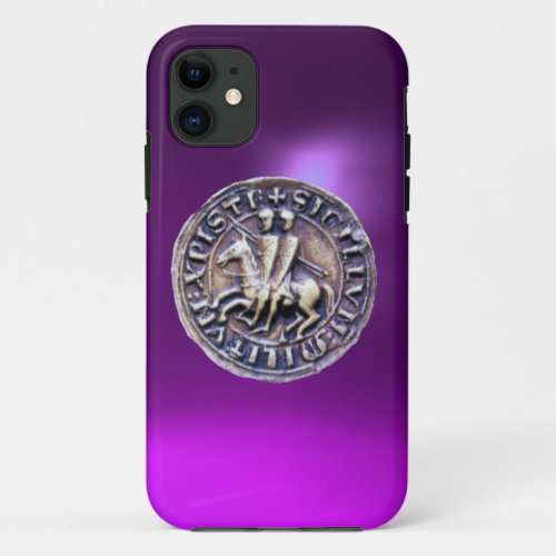 SEAL OF THE KNIGHTS TEMPLAR purple iPhone 11 Case