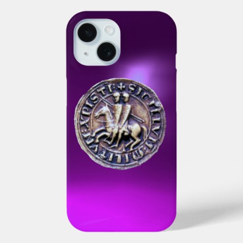 SEAL OF THE KNIGHTS TEMPLAR purple iPhone 15 Case
