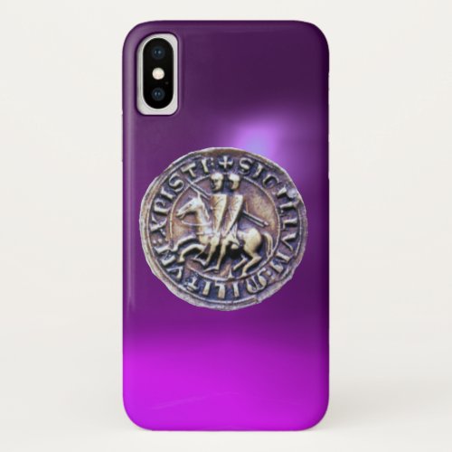 SEAL OF THE KNIGHTS TEMPLAR purple iPhone X Case