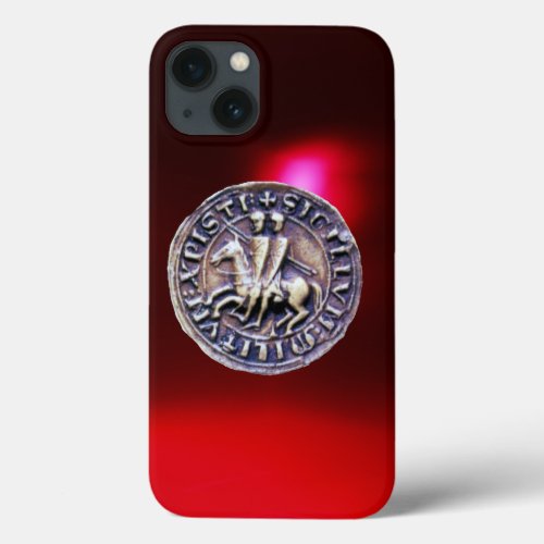 SEAL OF THE KNIGHTS TEMPLAR red burgundy iPhone 13 Case