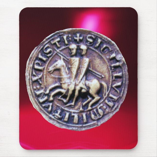 SEAL OF THE KNIGHTS TEMPLAR red burgundy Mouse Pad (Front)