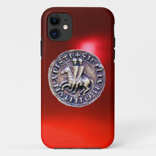 SEAL OF THE KNIGHTS TEMPLAR red iPhone 11 Case