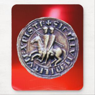SEAL OF THE KNIGHTS TEMPLAR red Mouse Pad