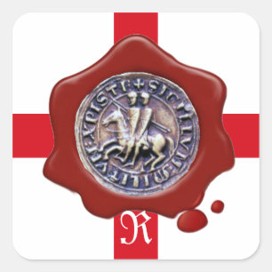 SEAL OF THE KNIGHTS TEMPLAR,  Red Wax Monogram