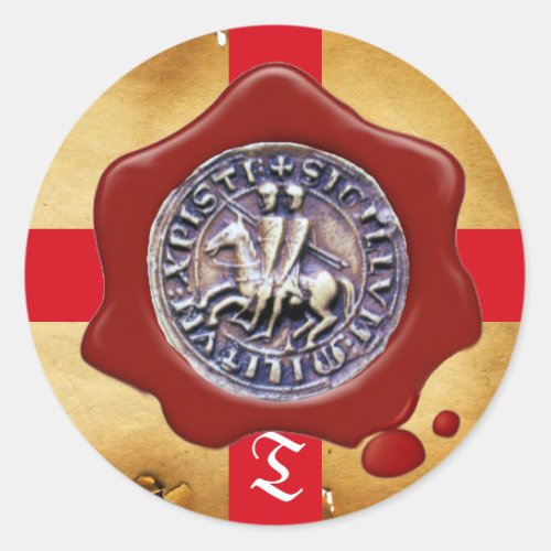 SEAL OF THE KNIGHTS TEMPLAR  Red Wax Monogram