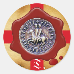 SEAL OF THE KNIGHTS TEMPLAR,  Red Wax Monogram