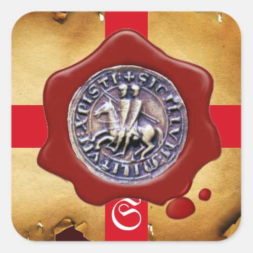 SEAL OF THE KNIGHTS TEMPLAR  Red Wax Monogram