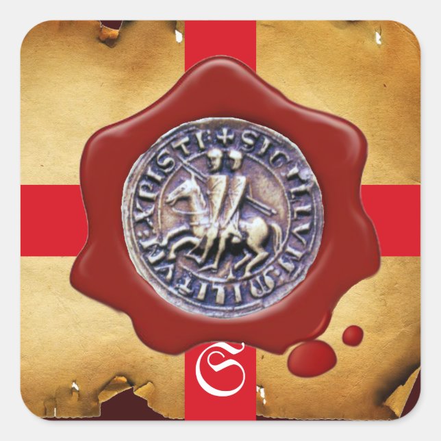 SEAL OF THE KNIGHTS TEMPLAR,  Red Wax Monogram (Front)