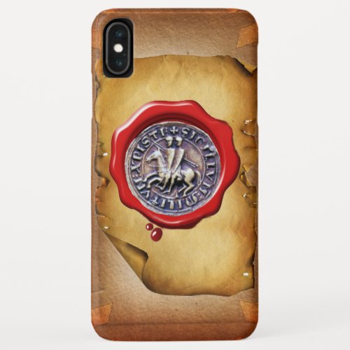 SEAL OF THE KNIGHTS TEMPLAR red wax parchment iPhone XS Max Case