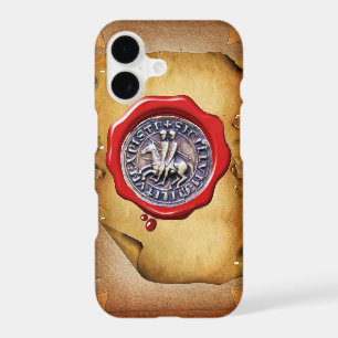 SEAL OF THE KNIGHTS TEMPLAR red wax parchment iPhone 17 Case