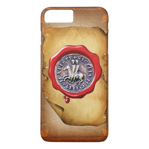 SEAL OF THE KNIGHTS TEMPLAR red wax parchment iPhone 8 Plus7 Plus Case