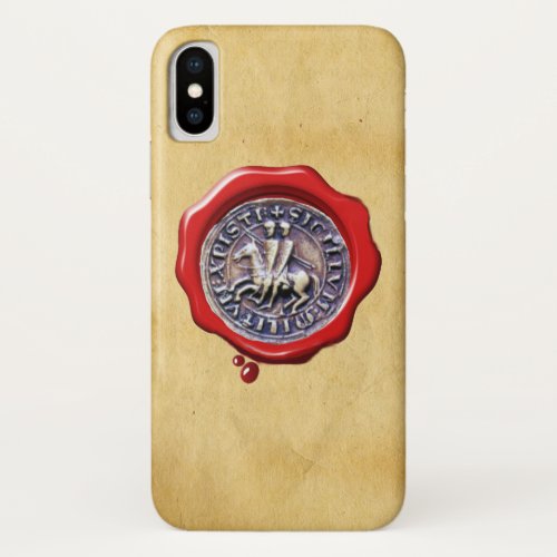 SEAL OF THE KNIGHTS TEMPLAR Red Wax Parchment iPhone X Case