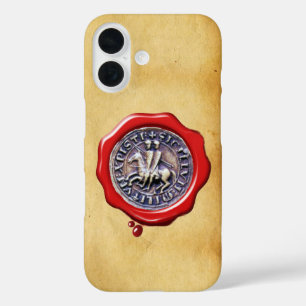 SEAL OF THE KNIGHTS TEMPLAR RED WAX  Parchment iPhone 16 Case