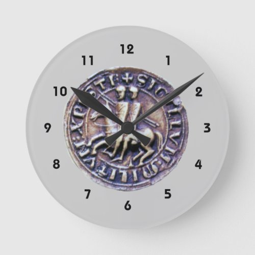 SEAL OF THE KNIGHTS TEMPLAR ROUND CLOCK