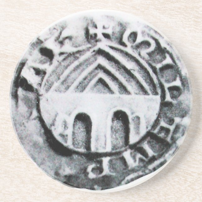 SEAL OF THE KNIGHTS TEMPLAR SANDSTONE COASTER (Front)