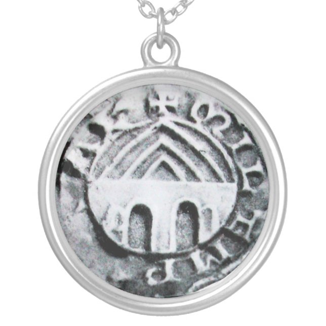 SEAL OF THE KNIGHTS TEMPLAR SILVER PLATED NECKLACE (Front)