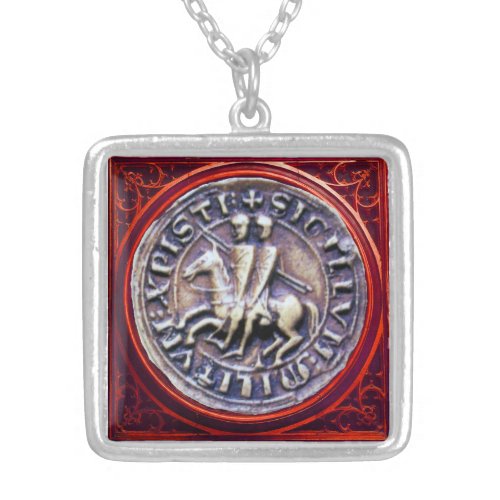 SEAL OF THE KNIGHTS TEMPLAR SILVER PLATED NECKLACE