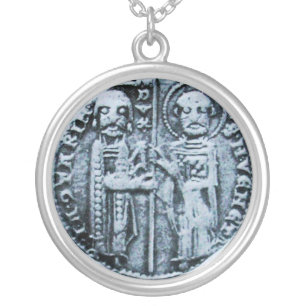 SEAL OF THE KNIGHTS TEMPLAR SILVER PLATED NECKLACE