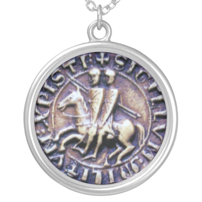 SEAL OF THE KNIGHTS TEMPLAR SILVER PLATED NECKLACE (Front)